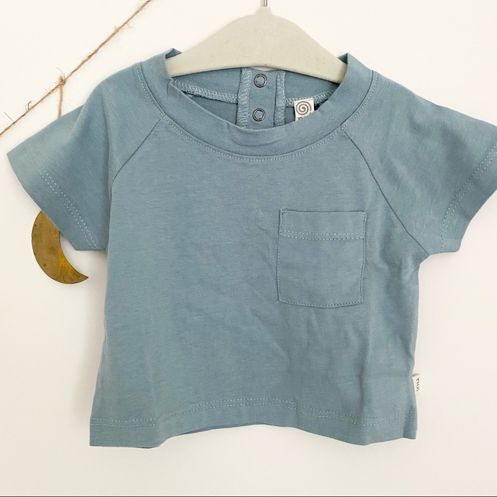 🍃 NEW Nui Organics Sammie Baby Tee - Slate - 6-12m